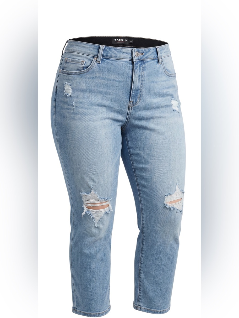 torrid premium women’s 20 plus light wash distressed grunge straight leg jeans
